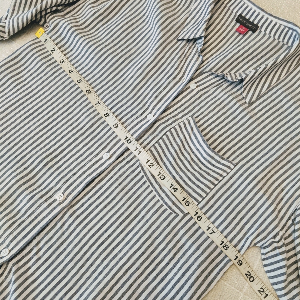 Vince Camuto Button Down Shirt & Ruffled Sleeve - Picture 6 of 7